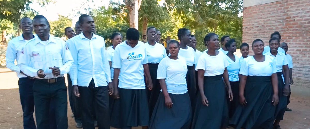 The choir at the Christian Teaching Center in the Salima district gave a boisterous welcome to visiting members of the TWR family from across the world.