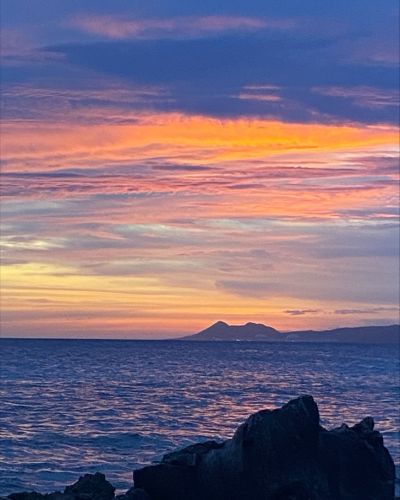An image of a Caribbean sunset taken by Zach during his internship