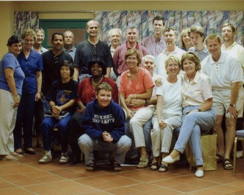 Iván and members of TWR's staff on Bonaire in 2000