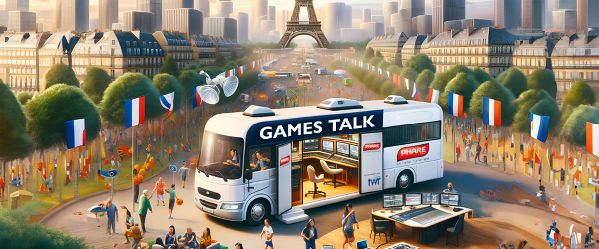 Mobile bus studio at Olympic games in Paris