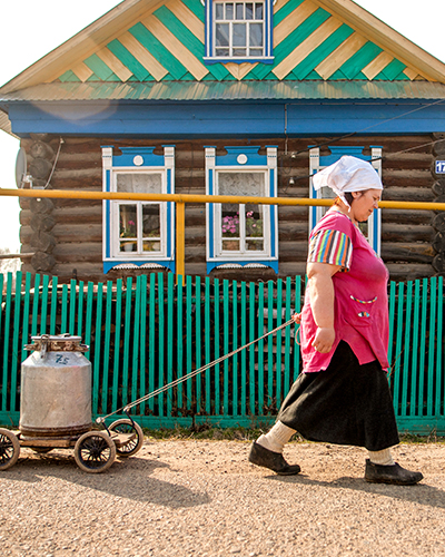 Tatar woman in a village near Kazan, Tatarstan.