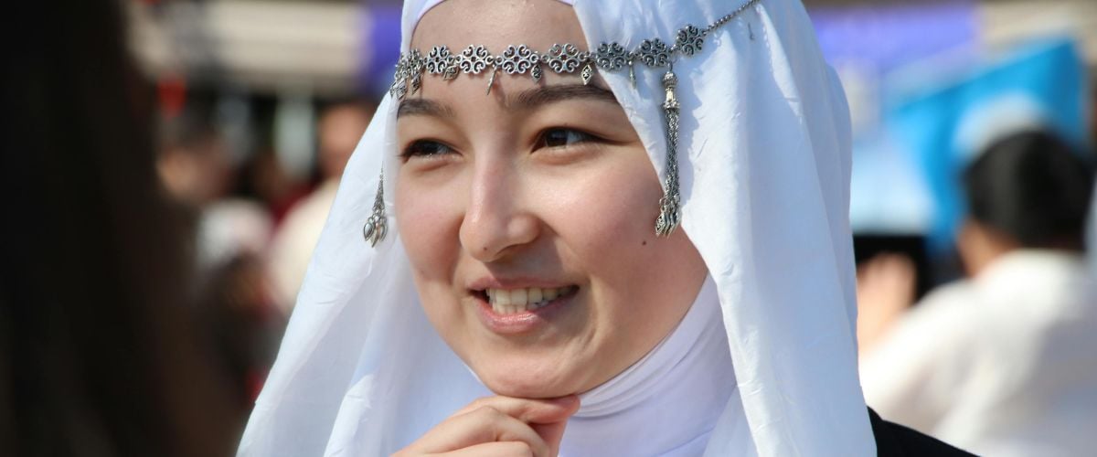 A Tatar woman smiles