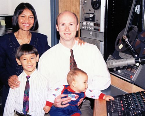 Scott, Naren and their young sons, Christopher (left) and Timothy (right).