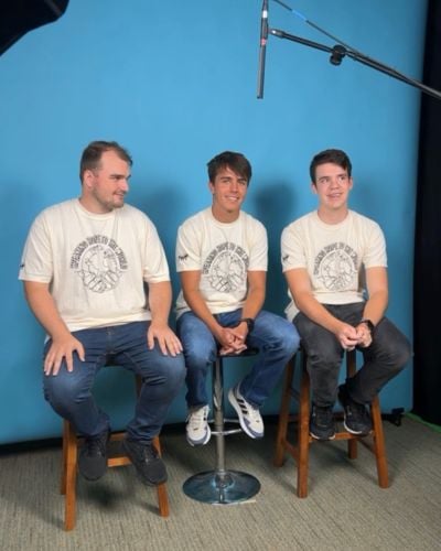 Luka [center] and his fellow interns, Wade [left] and Jeffrey [right] sat down with the TWR video team to discuss their internship experience. 