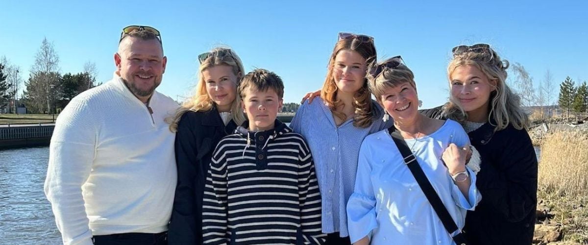 The new TWR Women of Hope ministry Director, Miia Kallio (second from the right), pictured with her family.